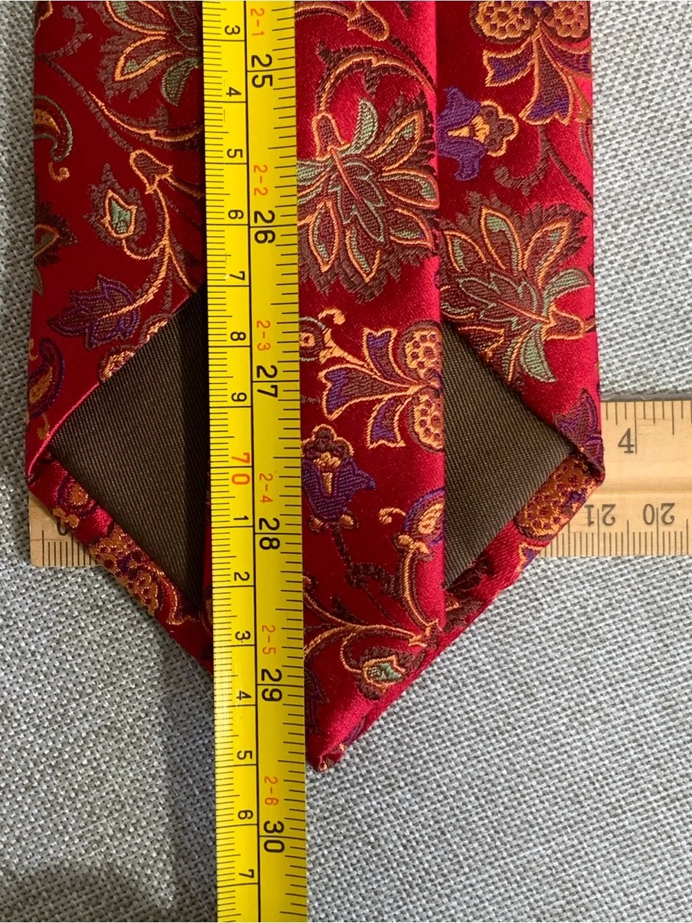 Altea Milano Red Silk Paisley Floral Necktie